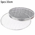 5pcs Round Disposable Wire Net Grill Racks Iron Roast Grate Cooking Barbecue BBQ Home Outdoor Cooking Equipment Accessories