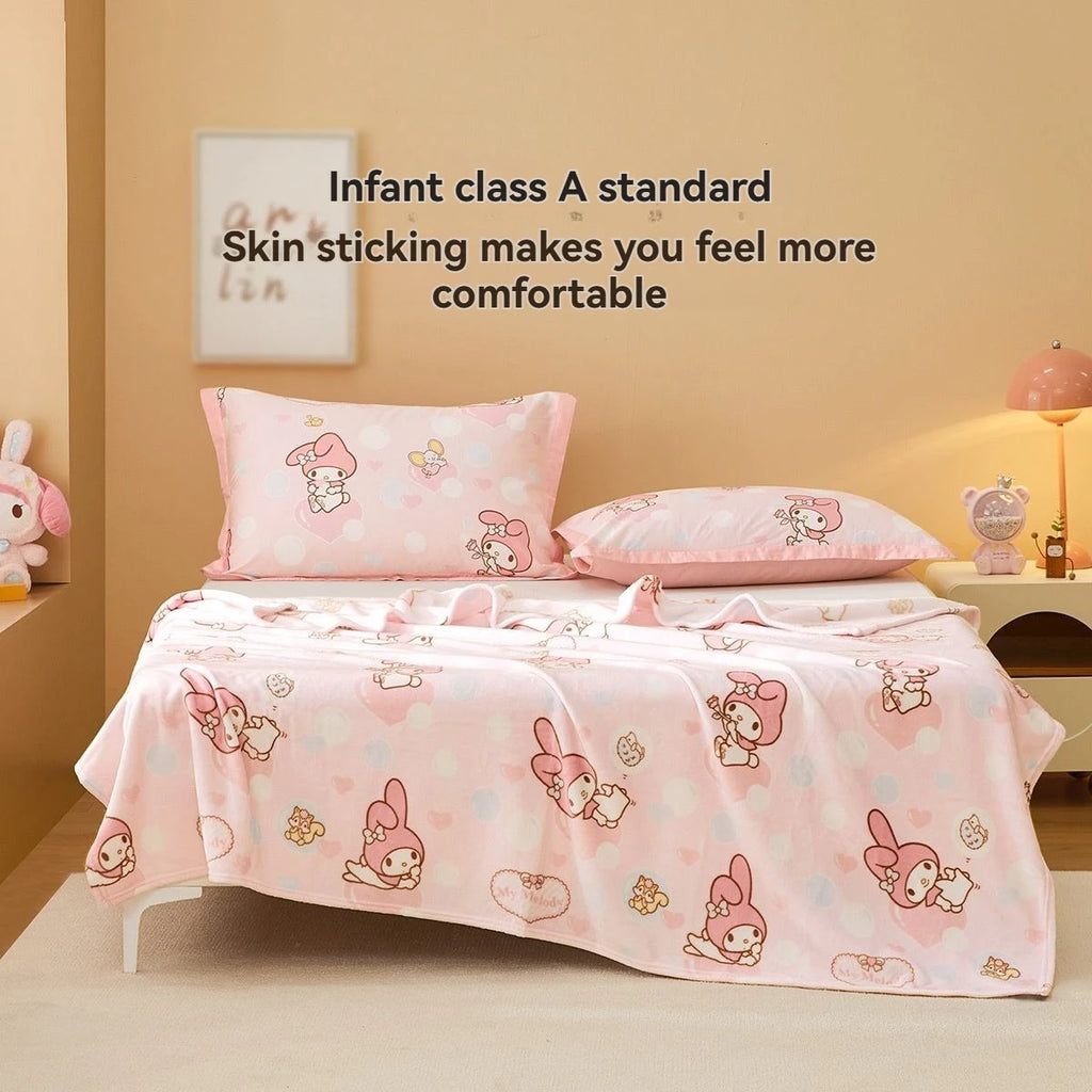 San-rio Hello-Kitty Various Sizes Anti-static Thick Fleece Blanket, Milk Fleece Blanket, Casual Blanket, 150*200cm
