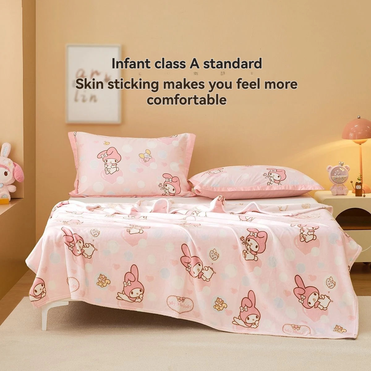 San-rio Hello-Kitty Various Sizes Anti-static Thick Fleece Blanket, Milk Fleece Blanket, Casual Blanket, 150*200cm