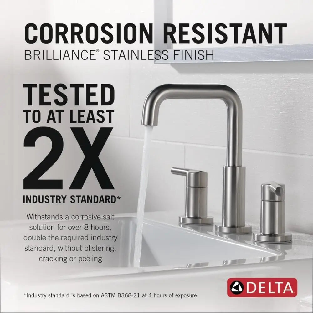 Brushed Nickel 3-Hole Widespread Bathroom Sink Faucet with Push-Pop Drain, Easy DIY Installation