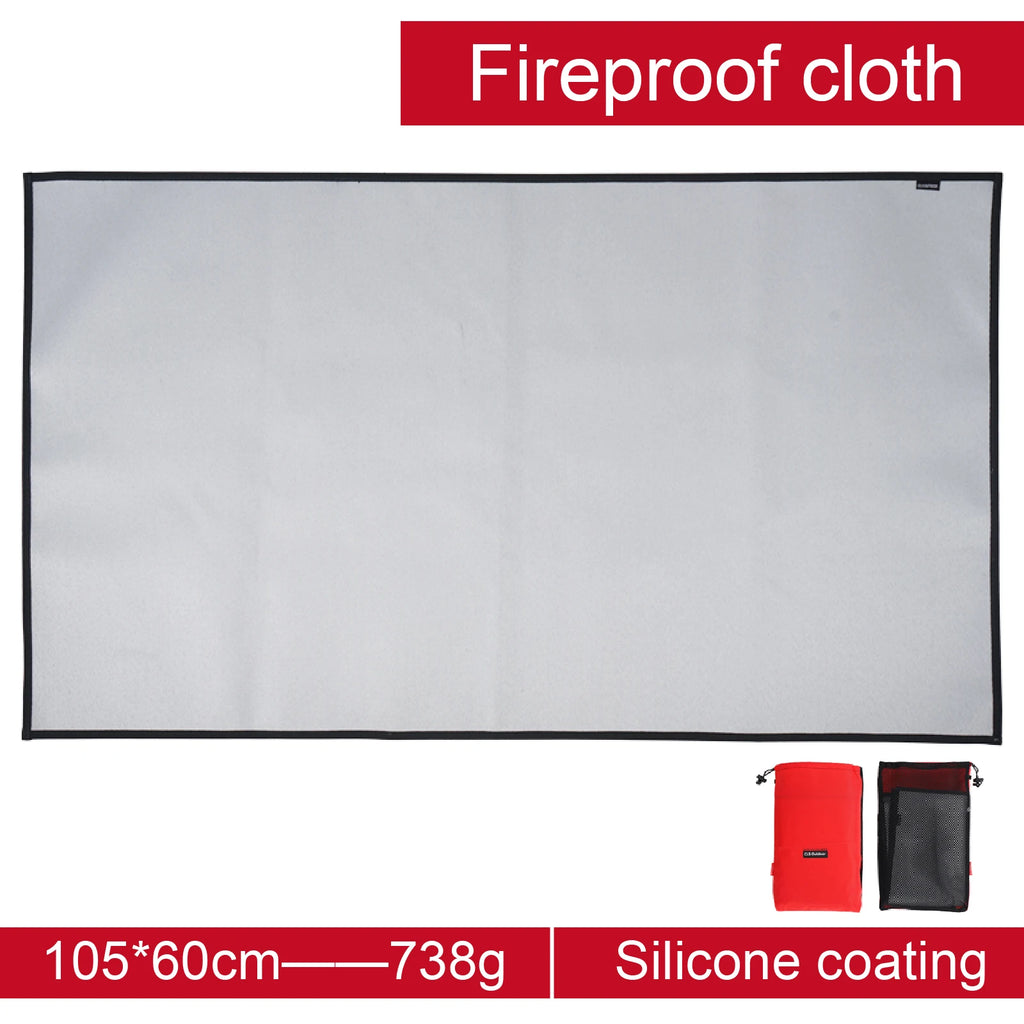 Portable Fireproof Mat Multi Size Silicone Coated Fiberglass Heat Shield for Fire Pit BBQ Patio Camping Deck Protection