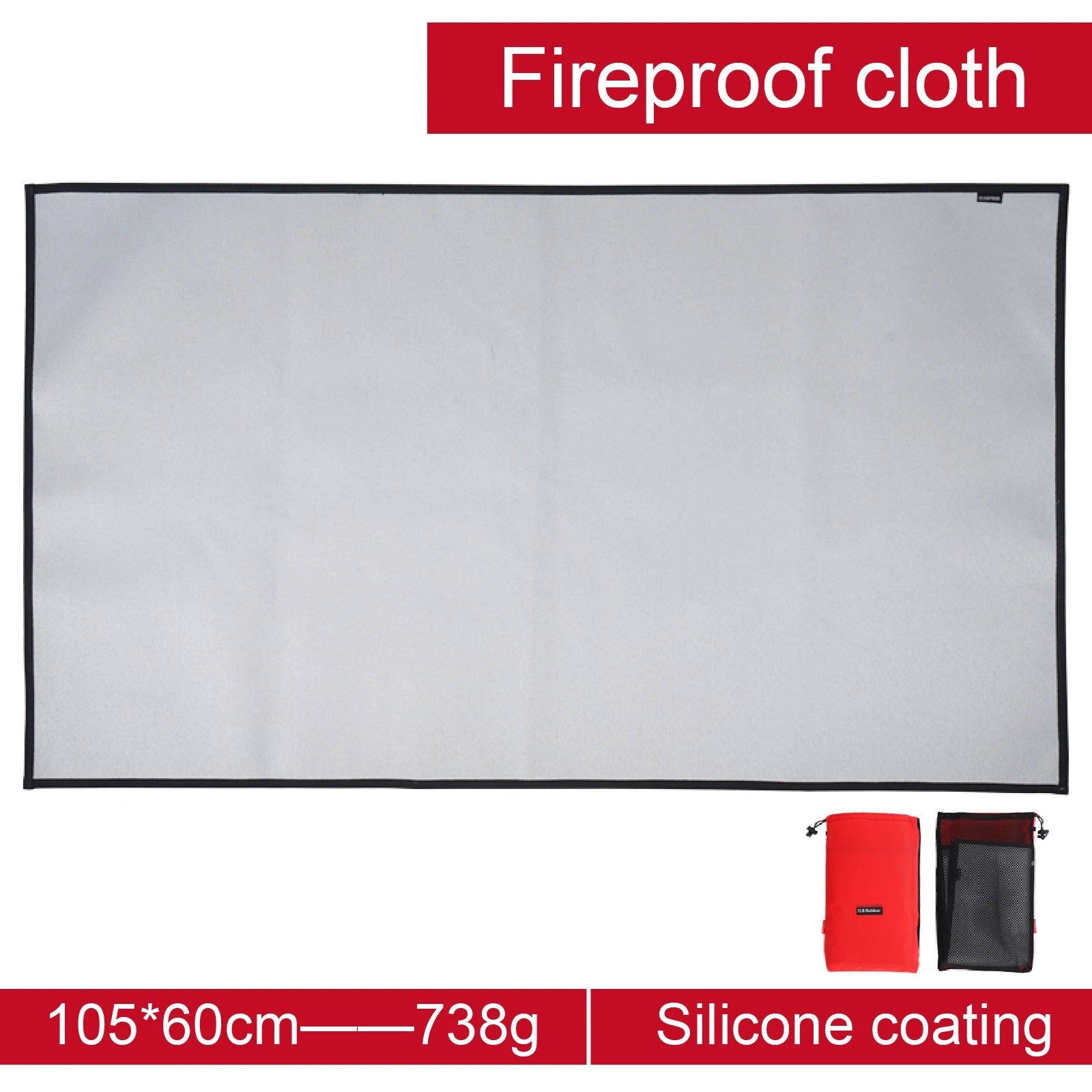 Portable Fireproof Mat Multi Size Silicone Coated Fiberglass Heat Shield for Fire Pit BBQ Patio Camping Deck Protection