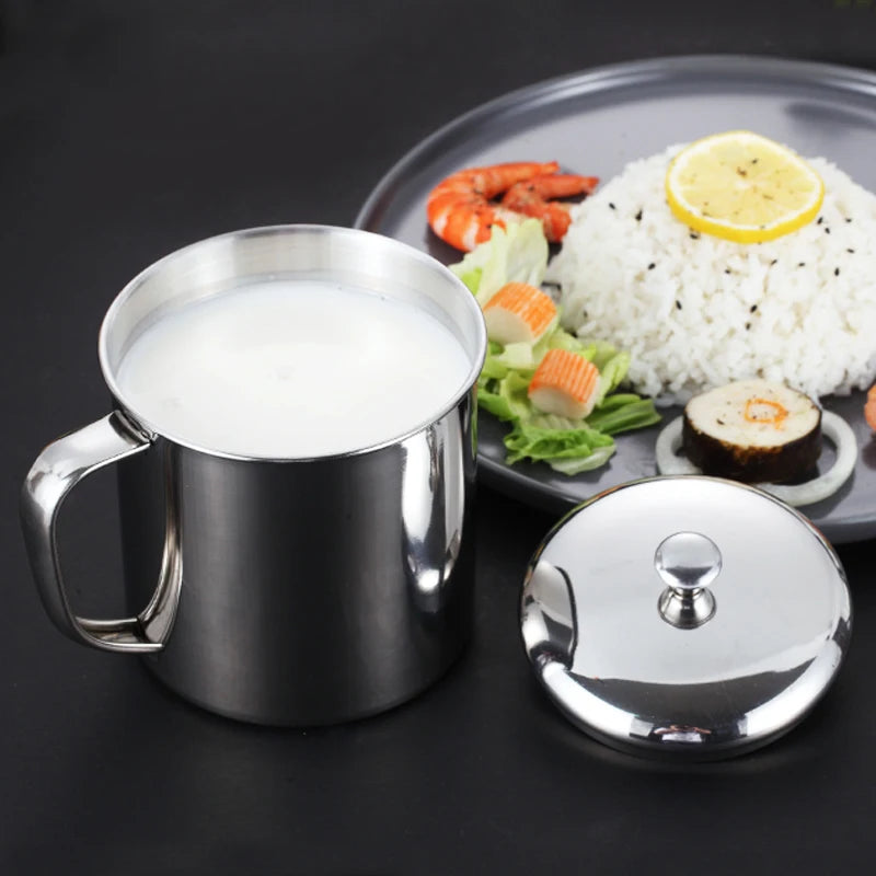 200-1100ml Drinking Mug Handle Design Stainless Steel Water Milk Coffee Tea Cup Camping Mug Home Travel Drinkware Water Cup