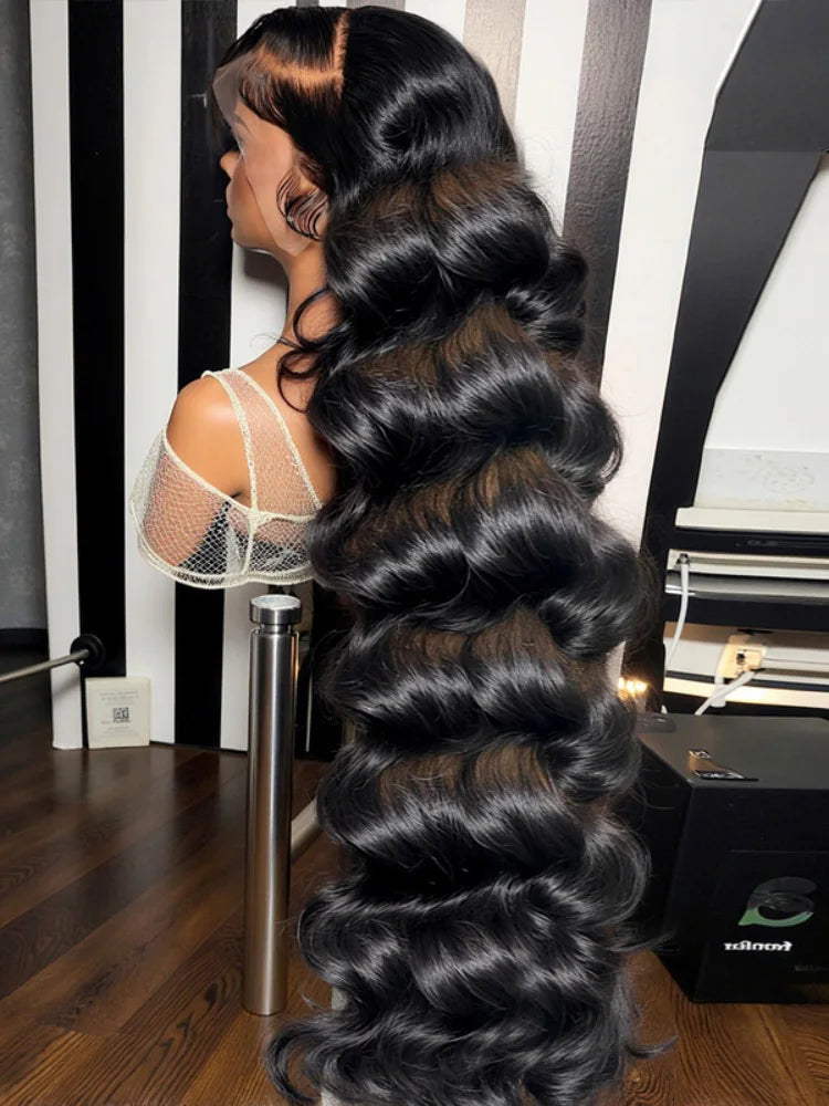 32 Inch Body Wave Human Hair Front Wig 13x6 13x4 Hd Lace Transparent Frontal wig Pre Plucked Brazilian Human Hair Wigs For Women