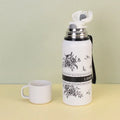 Portable Stainless Steel Gardenia Thermos Cup With Tea Drain Large-capacity Sport Kettle For Making Tea,Great For Outdoor Travel