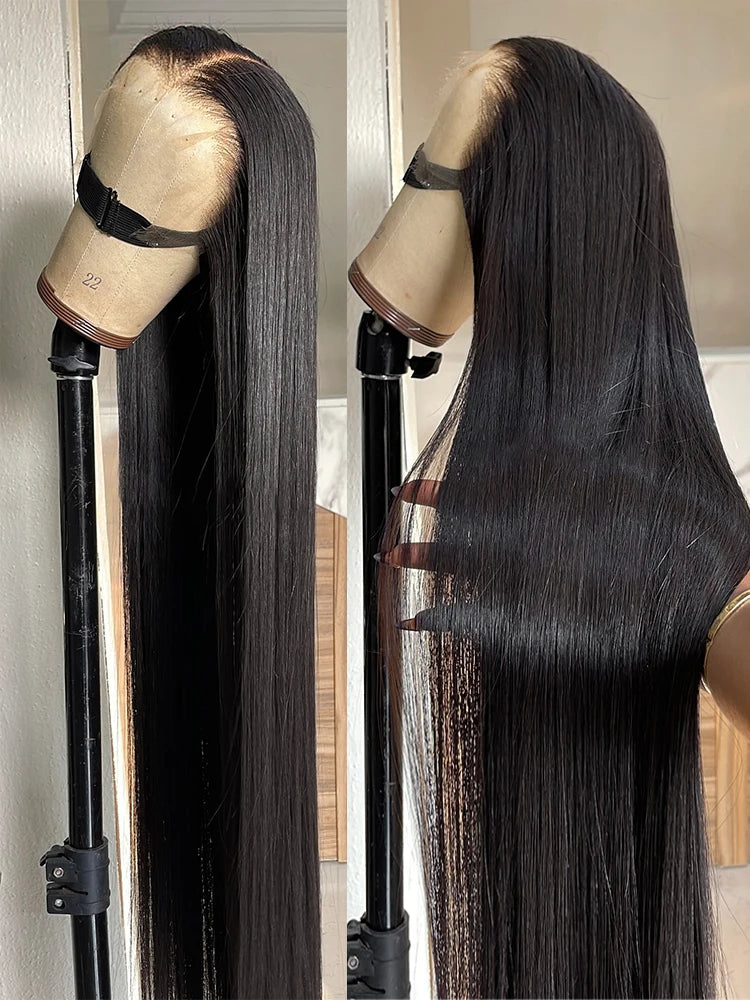 Brazilian Bone Straight 13x6 Lace Front Wig Remy For Black Women 40 46 Inch 300 Density 13x4 Hd Lace Frontal Human Hair Wig 100%
