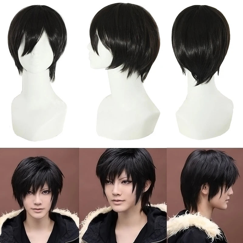 Anime Chainsaw Man Yoshida Hirofumi Cosplay Wig Short Black Heat Resistant Synthetic Hair Man Party Wigs