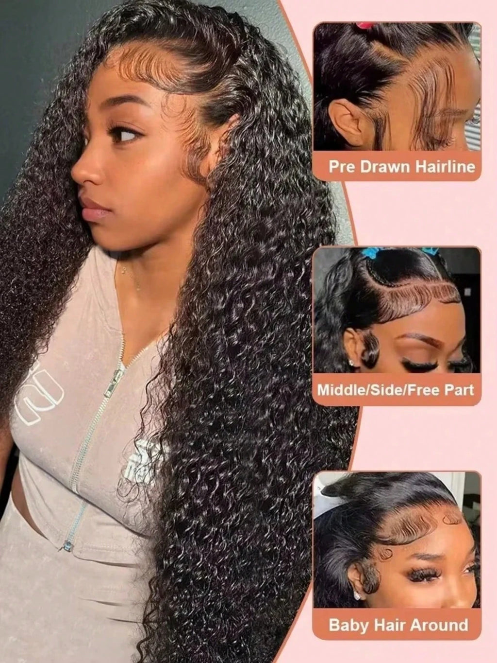 Deep Wave Human Hair Wig 210 Density Hd Lace Wig 13x6 Human Hair 30 40 Inch Pre Plucked Brazilian Curly Human Hair Wig For Women