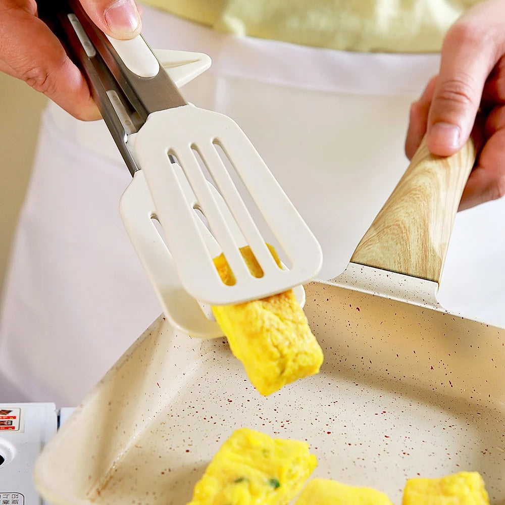 Silicone BBQ Grilling Tong Kitchen Cooking Salad Bread Serving Tong Non-Stick Barbecue Clip Clamp Stainless Steel Tools Gadgets