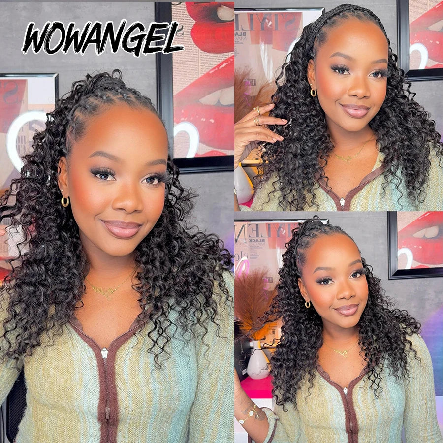 Deep Wave Feather Crochet Human Hair Tight Curly Pre-Separated Knotless Crochet Human Hair Extensions With Loop For Braiding