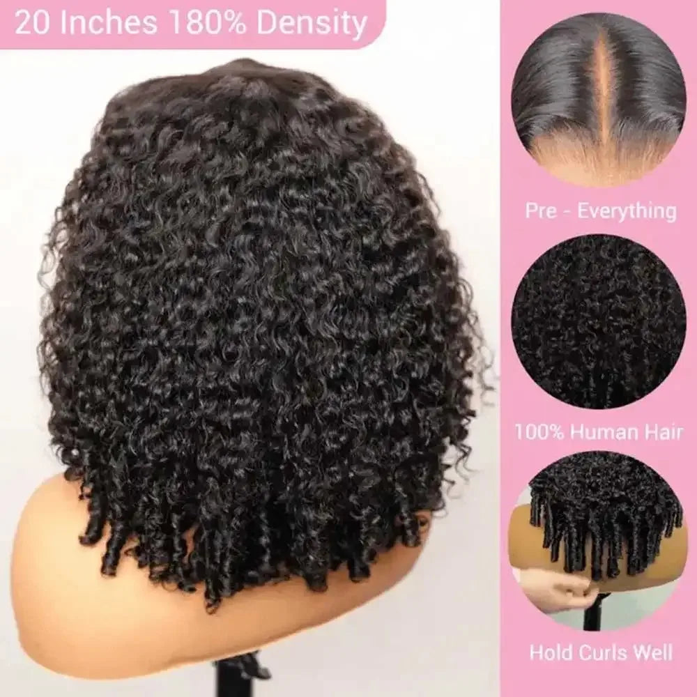 Burmese Curly Human Hair Wig 13x4 HD Transparent Lace Frontal Wigs Pre Plucked 250% Density Burmese Human Hair Wigs 28 Inch