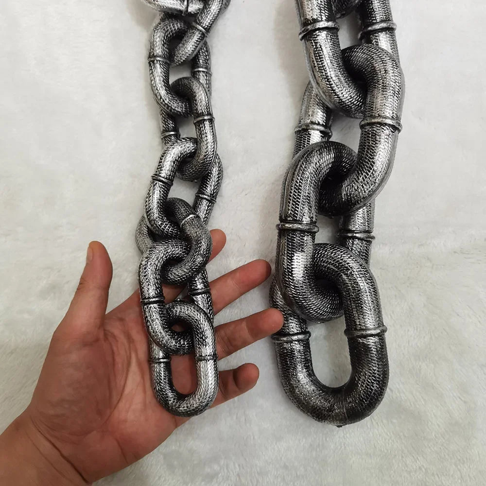 Funny Plastic Simulation Iron Chain For Small Dogs Pet Cat Dog Leads Lightweight Huge Plastic Dog Leash Puppy Lead for Halloween