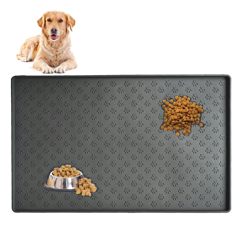 Silicone Pet Food Mat Dog Cat Clacemat For Puppy Bowl Pad Dogs Cats Waterproof Feeding Mat Non-slip Pet Excrement Pads winter