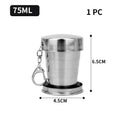 250ml Stainless Steel Retractable Cup Outdoor Travel Toiletry Cup Portable Creative Compression Cup Mini Handy Cup Folding Cup