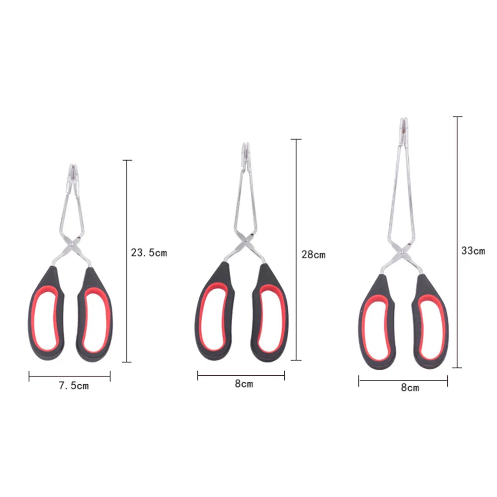 1/3pc Barbecue Scissor Tongs Long Handle Grilled Charcoal Food Tong  Multifunctional Food Clip Bread Metal BBQ Baking Clips