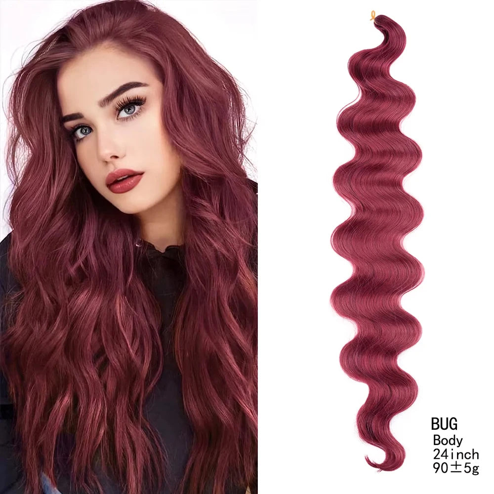 Long Deep Wave Braiding Hair 28 Inch Ocean Wave Crochet Hair Synthetic Deep Curly Crochet Hair Extensions For Black Women