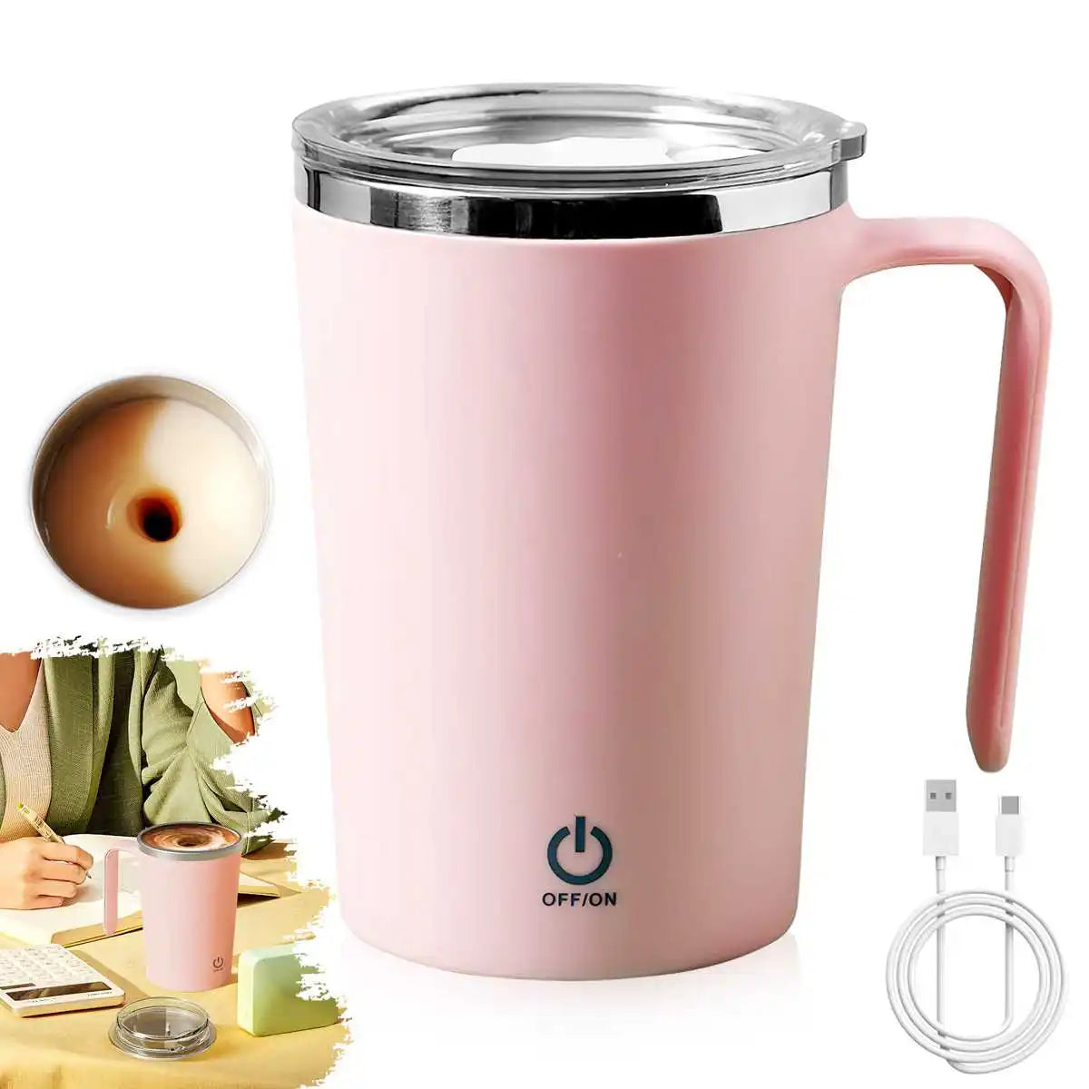 350ml Automatic Stirring Cup Mug ,Electric Coffee  Magnetic Mug,  Milk Mixing Cup,  Lazy Electric Blender Water Tea Bottle