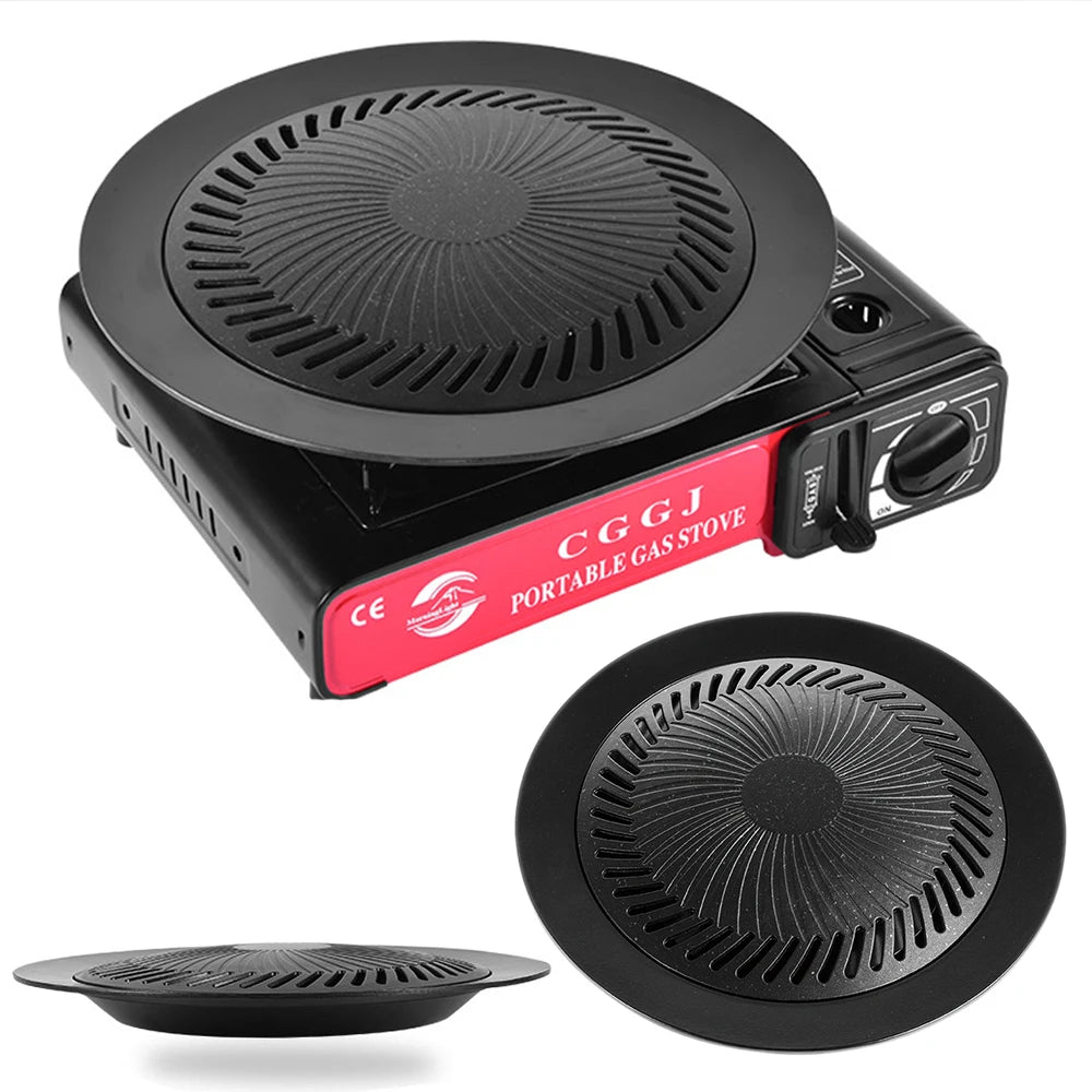 KOSUN Korean 10inch Grill Pan for Indoor Cooking Non-stick Griddle Plate Smokeless Barbecue Pan for Gas and Induction Stove