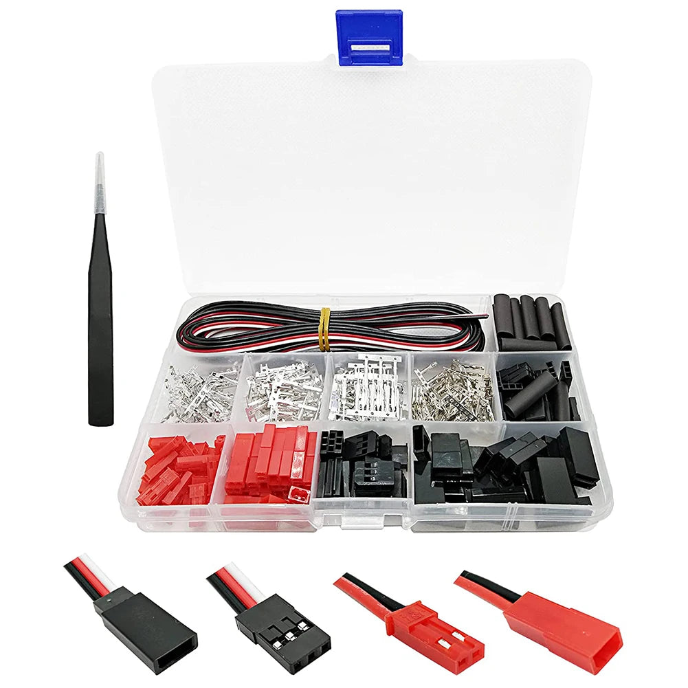400pcs Crimp Terminal Connector 22AWG Wire for JR JST SYP Futaba Servo Extension Cable Connector for RC Robot Airplane Car Servo