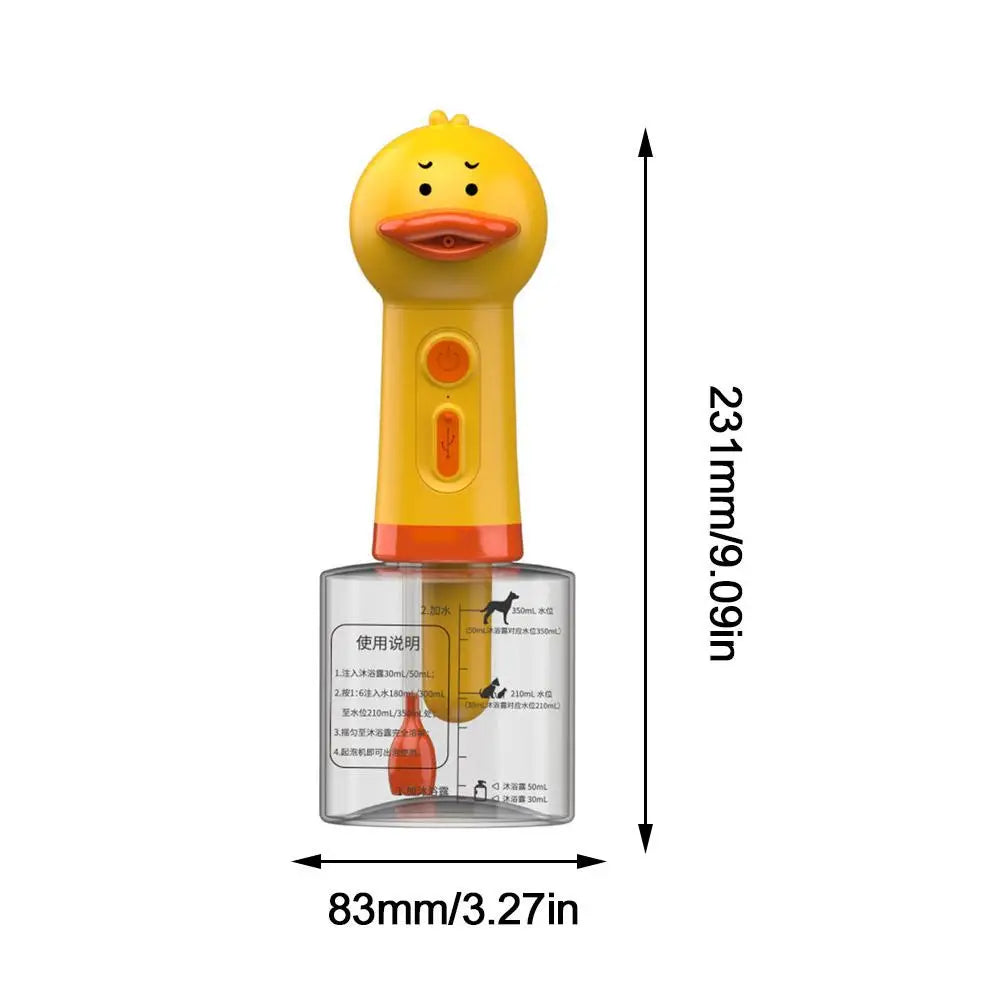 Yellow Duck Pet Cleaning Bathing Electric Foam Machine Usb Charging Automatic Soap Dispenser Foam Machine Pet Accessories