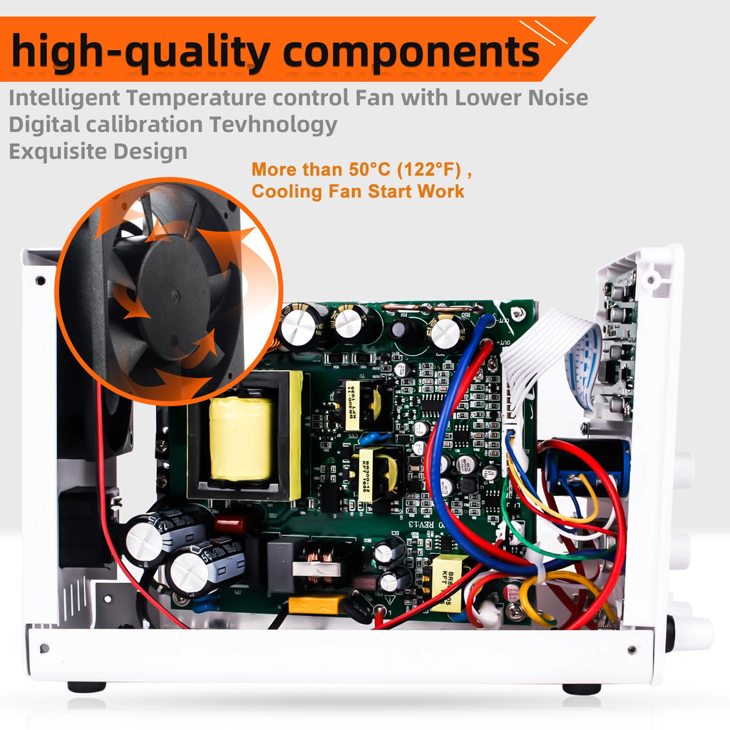 KUAIQU Adjustable Switching DC Power Supply 30V 10A 6A Lab Bench Power Supply 60V 5A 120V 3A Output Preset Current 20A 30A 60A