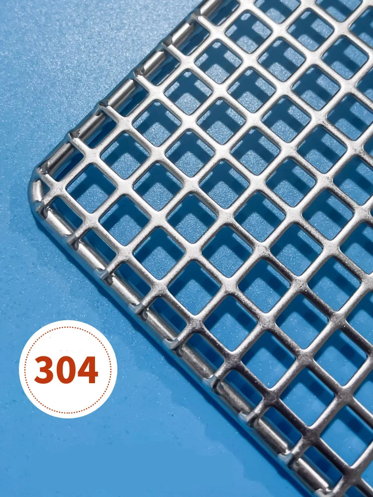 Food Grade 2-5MM Thicken Stainless Steel 304 Rectangle BBQ Charcoal Grate Barbecue Grill Wire Grid Mesh Net