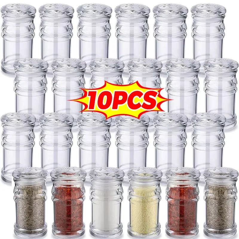 Transparen Spices Bottles Salt Pepper Shakers Acrylic Barbecue Seasoning Jars Condiment Box Home Kitchen Powder Storage Can