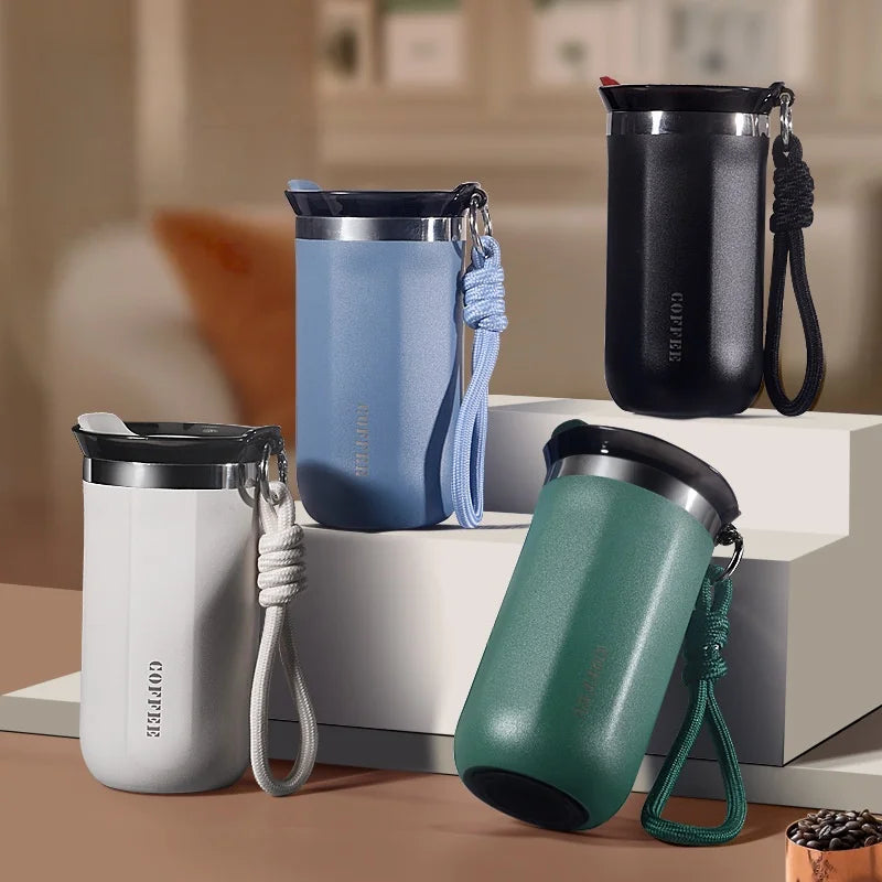 Vacuum Coffee Tumbler 350ml, Stainless Steel Thermal Mug, Leakproof with Handle for Travel water term Thermo bottle thermos cup
