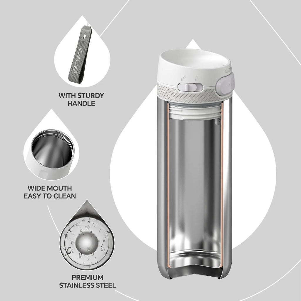 ideus 304 stainless steel insulated cup, 500ml portable vacuum leak-proof travel and outdoor sports water cup, suitable for offi