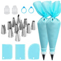 Piping Bags Cake Decorating Tools Reusable Silicone Pastry Bag Stainless Steel Nozzle Piping Nozzles Pastry Set Baking Tools