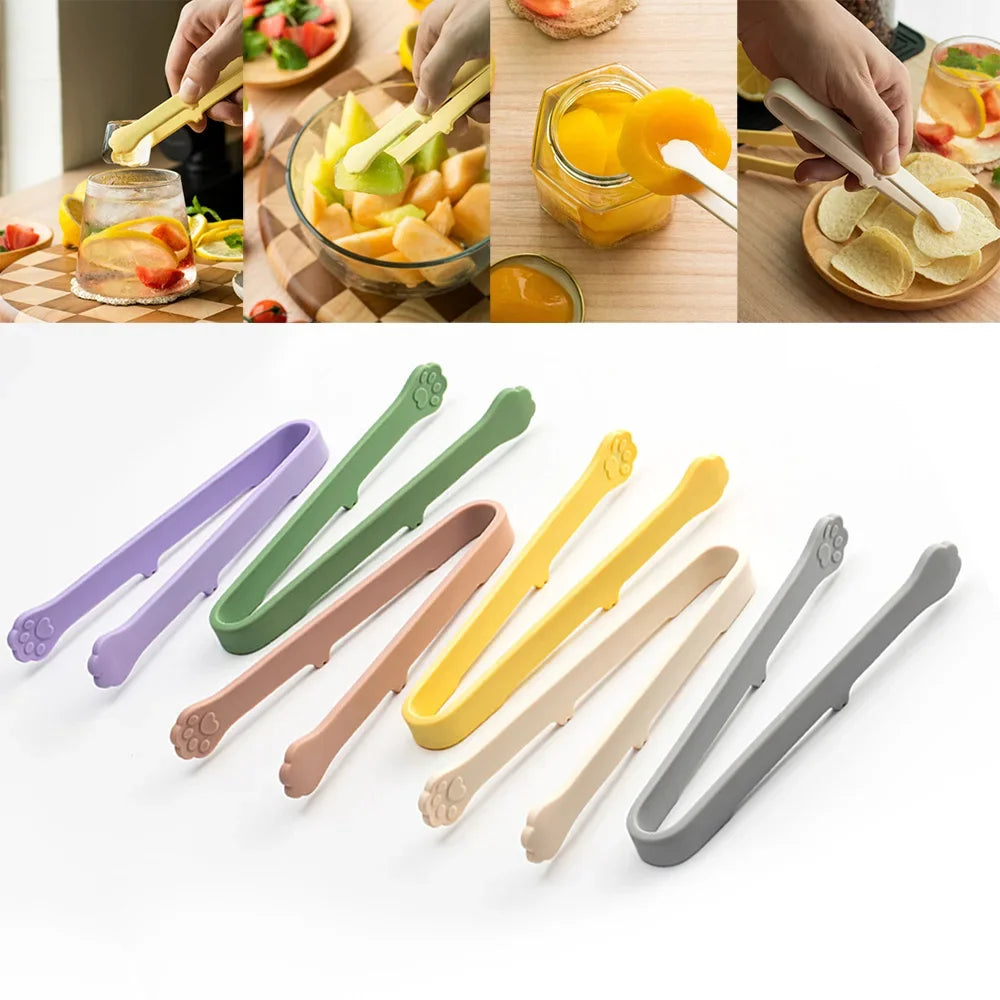 Silicone Food Tongs Non-slip Kitchen Cooking Clip BBQ Salad Serving Tong Heat Resistant Bread Toast Clamp Kitchen Accessories To
