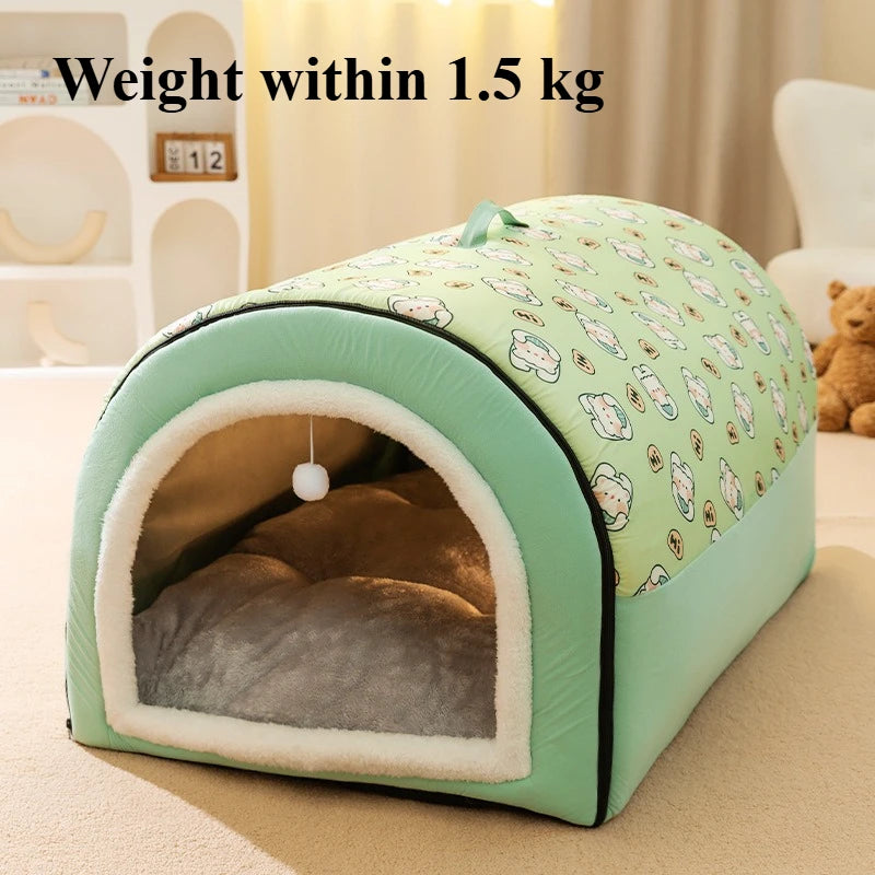1.5kg Puppy Kennel Warm Winter Dog House Mat Nest Deep Sleep Tent Small Cat House Supply Detachable Washable Cat Bed Non-slip