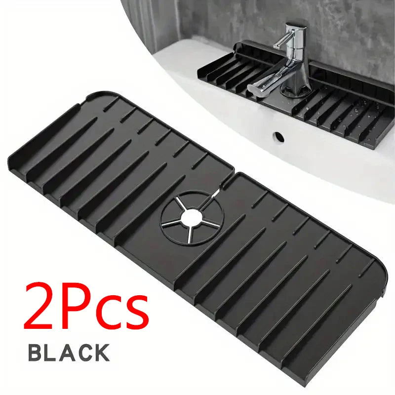 Silicone faucet pad dishwashing soap sponge holder sink kitchen countertop drying pad bathroom kitchen splash proof draina