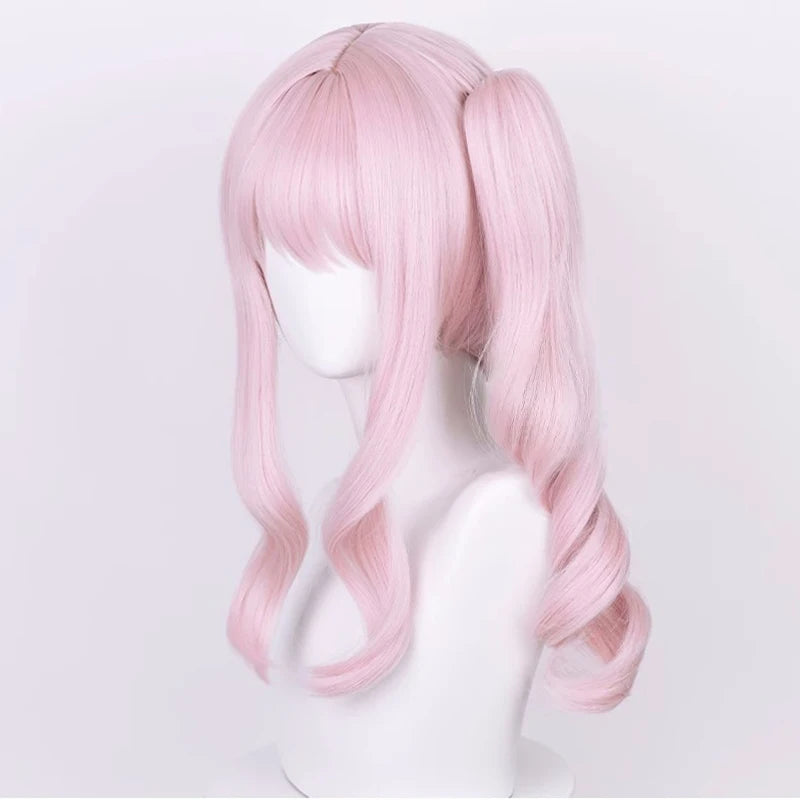 High Quality Anime Akiyama Mizuki Cosplay Wig 45cm Long Light Pink Curly Heat Resistant Synthetic Hair Halloween Party Wigs