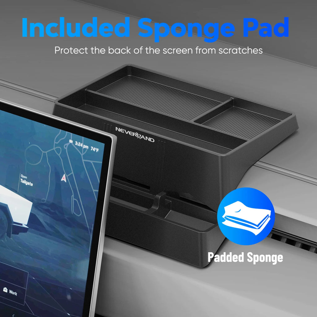 NEVERLAND Center Console Organizer, Behind Screen Storage Box for Tesla Cybertruck, Phone Holder Truck Accessories