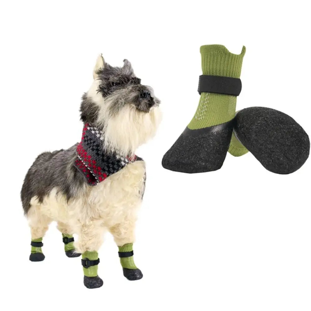 4pcs Pet Supplies Waterproof Pet Socks Shoes Breathable Non-slip Dog Shoes Anti-dirty Dog Paw Protector Outdoor