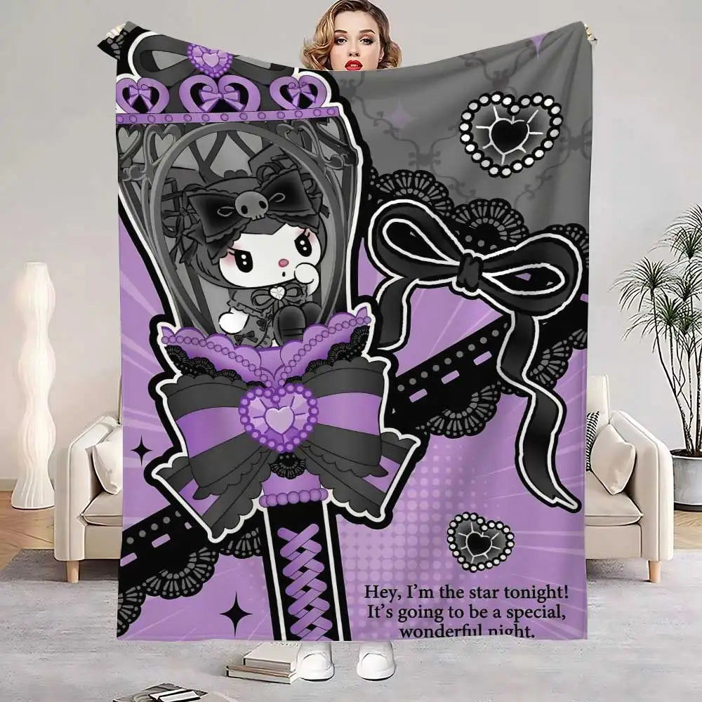 Kawaii Magic Kuromis Cute Throw Blanket Luxury Sofa Blankets & Throws Fluffy Plaid Home Interior Knee Soft Nap King Size Bed &