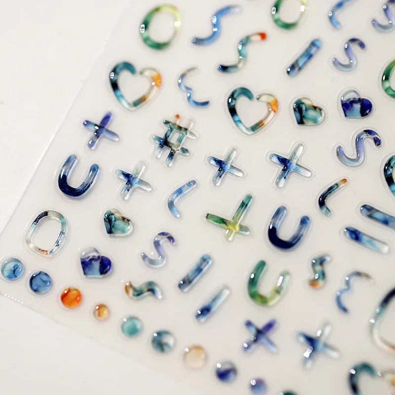 1pc 5D Kawaii Jelly Nail Art Stickers Heart Bears Self-Adhesive Nail Art Decorations Stickers Stamping Manicure Decals