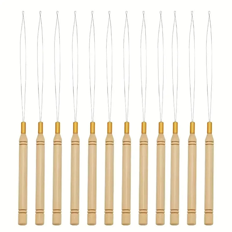 2-20pcs Micro Rings Loop Tool Loop Threader Pulling Needle Used with Hair Plier And Beads for Human Hair Feather Extension Tools