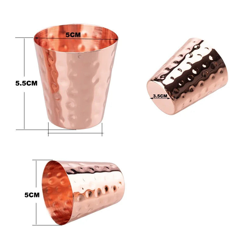 4Pcs New 100% Copper Cups Pure Solid  Moscow Mule PURE Copper Mugs-Shaped 2oz Cocktail Cups Beer Milk Mug Drinkware