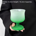 Mist Design Frosted Gradient Green Reversed Mouth Glass Cup Highball Whiskey Red Wine Cup Home Use Water Cup for Universal Use