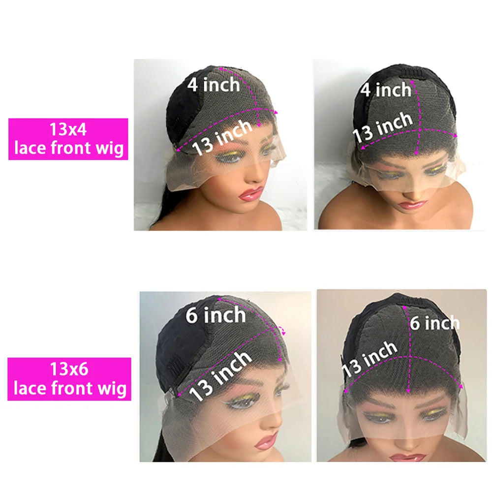 40 Inch Body Wave Lace Front Wigs Human Hair250 Density Lace Wigs Natural Black Pre Plucked 13x6 HD Lace Frontal Wig Human Hair