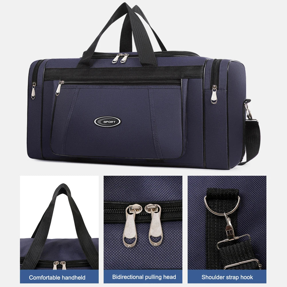 Oxford Big Travel Bag Large Capacity Weekend Duffle Bag Waterproof Portable Unisex Zipper Outdoors Business Duffle Bag