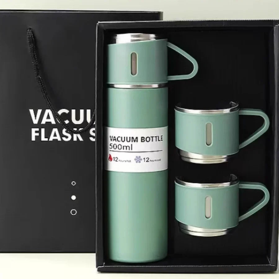 304 Stainless 500ml Steel Vacuum Insulated Water Bottle Portable Coffee Bottle Office Gift Set Business Style Travel Thermal Mug