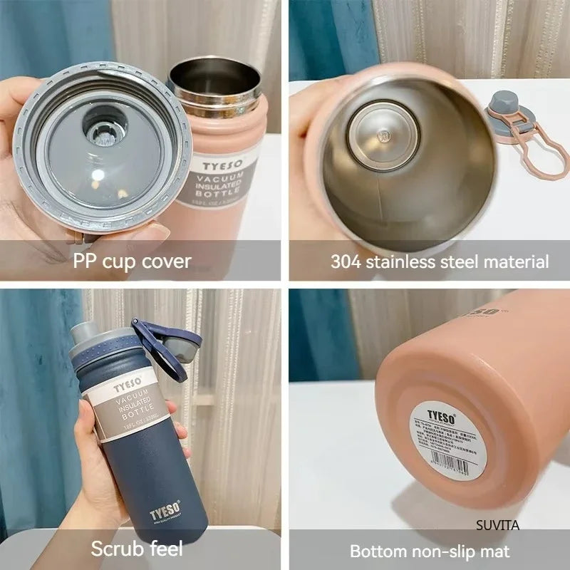 Tyeso 530/750ML Thermos Bottle Stainless Steel Vacuum Flask Travel Cup Insulated Water Bottle Sport Thermal Mug Hot Cold Mug