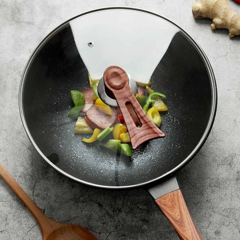 Granite Non-Stick Frying Pan Oil-Resistant Kitchen Cookware Scratchproof Base for Gas/Induction Stove Use Home Cookingware