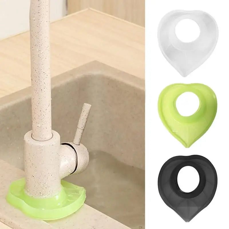 Heart Shape Silicone Faucet Mat Kitchen Sink Countertop Protector Splash Catcher Faucet Draining Mat household Accessories