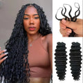 12A Deep Wave Knotless Pre-Separated Crochet Hair Extensions Water Wave Feather Crochet Human Hair Bundles Twist Braiding Hair