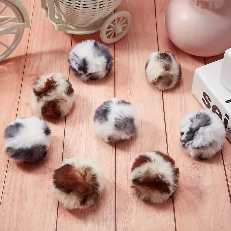 3Pcs Cat Toy Ball Leopard Print Plush Ball, Cat Self-Entertainment Ball Soft Cat and Dog Universal Toy Ball Interactive