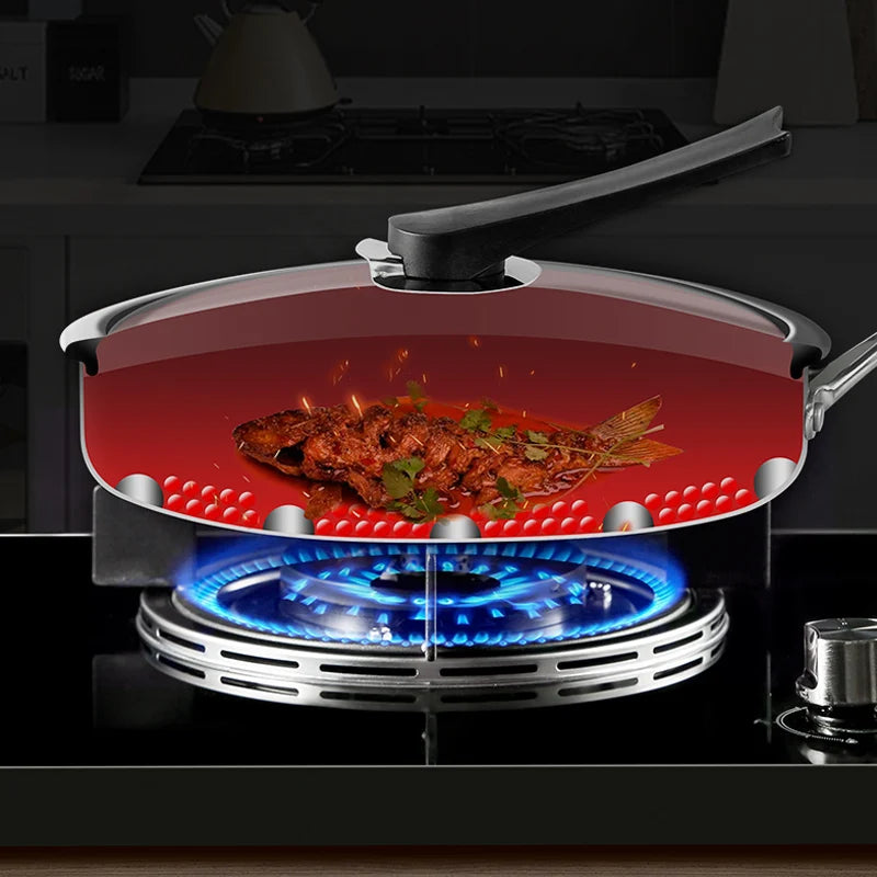 316 Stainless Steel Frying Pan High Quality Full Uniform Heating Honeycomb Pot Kitchen General Purpose Induction Non Stick Wok
